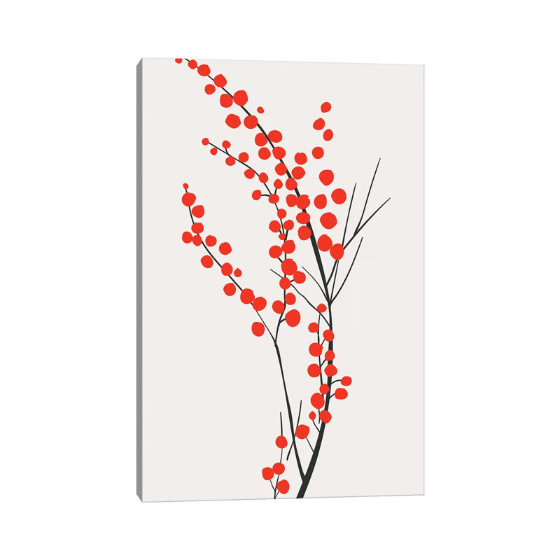 Wild Berries - Red - Impression sur toile tendue, H 26 po x l 18 po x 1,5 po