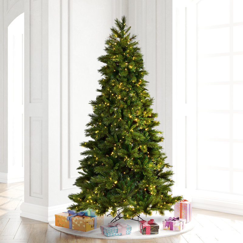 Vickerman Brighton Pine Artificial Christmas Tree Lighted Artificial Pine Christmas Tree, 7.5' H, Multicolored