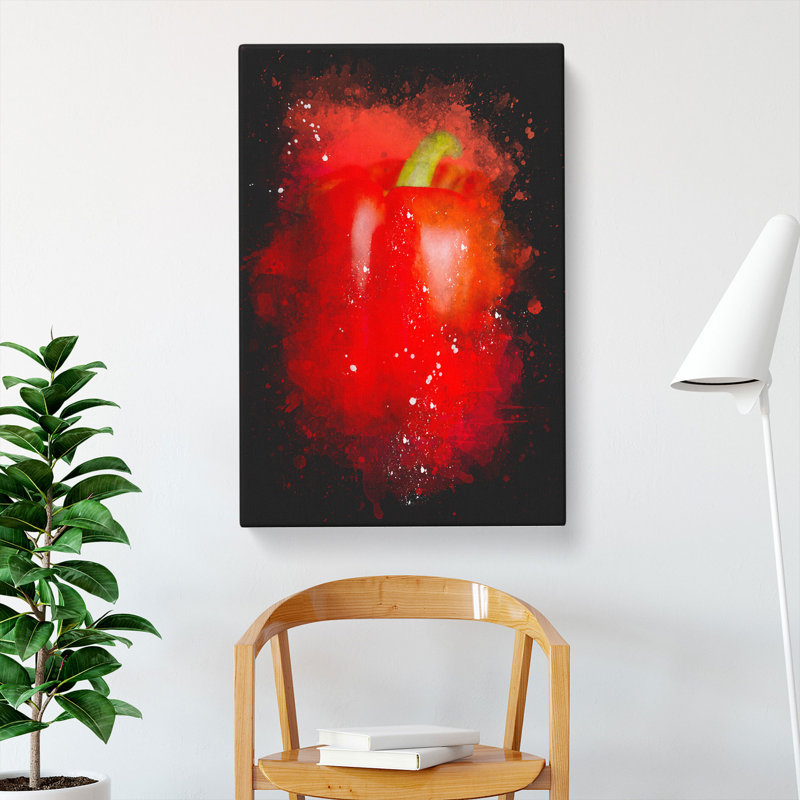 Solo Red Bell Pepper - Wrapped Canvas, 60cm H x 40cm W x 3cm D