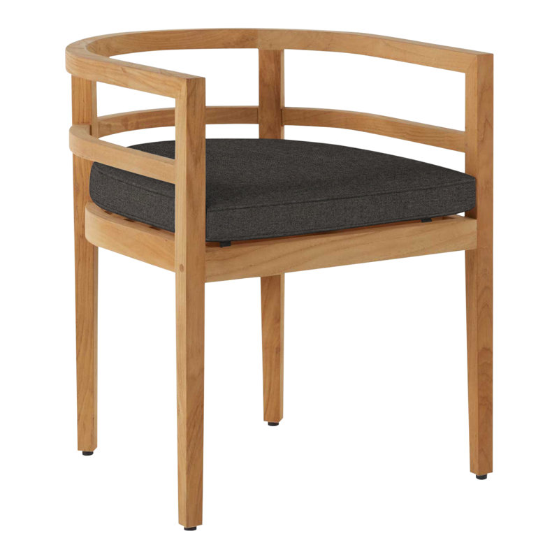 Santa Barbara Patio Dining Armchair with Cushions, Natural Teak, Welt, Verona Fossil