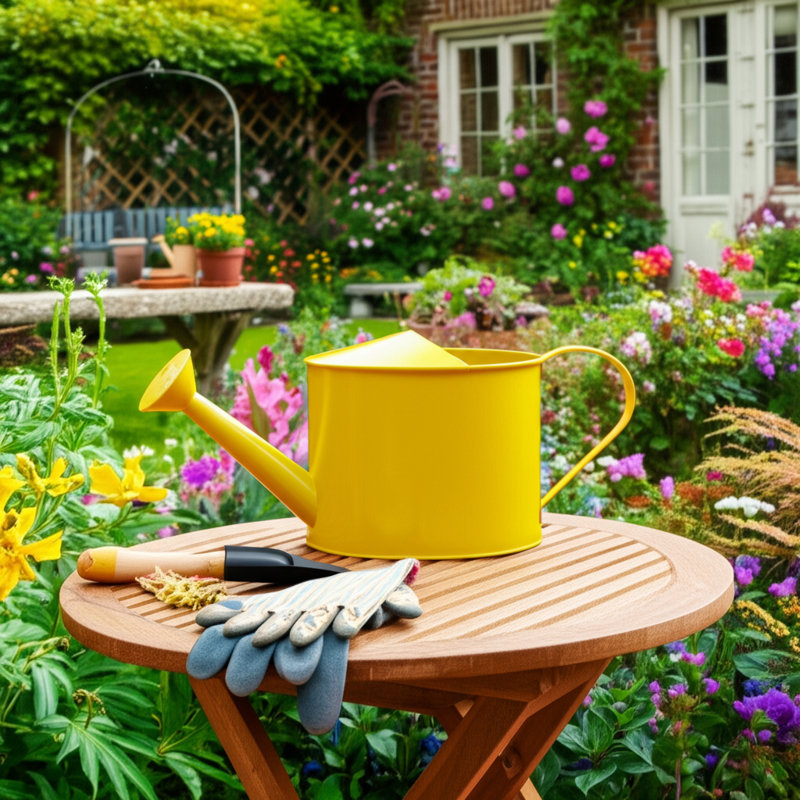 Sagebrook Home 7X15" Watering Can, Green, Yellow
