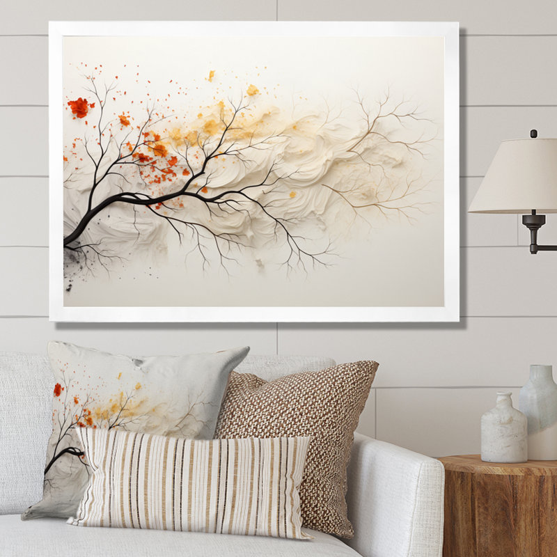 White And Yellow Tree Whispering Willows - Floral Wall Art Prints31, Blanc, H 24 po x l 32 po x P 1 po