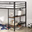 Lit mezzanine simple avec tablette - métal et bois, bruit, garde-corps, option de mobilier de chambre à coucher pour adolescents