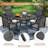 Outdoor Patio Dining Set - 41.7” Round Table with Umbrella Hole & Storage Shelf + 4 Swivel Chairs-576831744