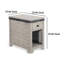 Table de bout, tiroirs et tablette Nelly, acajou gris alpin de 25 po