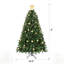 Arbre de Noël avec lumières à DEL blanc chaud - pointes en PVC et aiguilles dures, conception à branches articulées, support en métal robuste - arbre de Noël réaliste-1931285186
