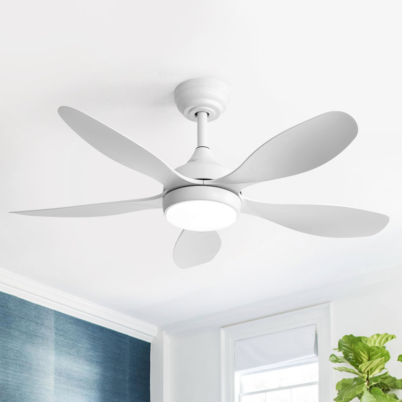 Ventilateur de plafond intérieur / extérieur à DEL moderne mat 42 po Julice avec télécommande, 3 lumières à intensité variable