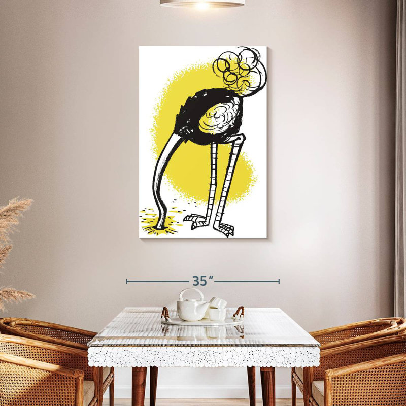 Autruche Brampt introverti, H 45 po x l 30 po