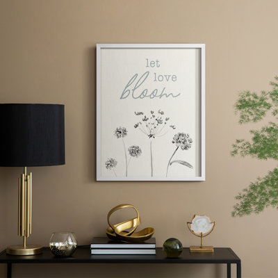 Let Love Bloom, reproduction encadrée - bois massif