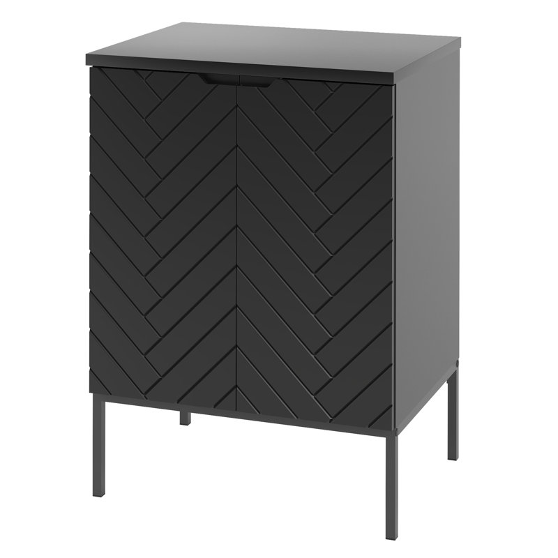 Ailyne 61mm Bathroom Vanity with Basin, Black/Gold
