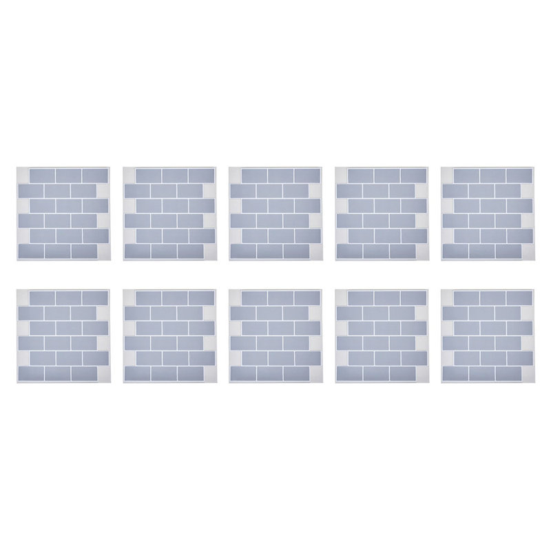 10 PCS Peel and Stick Marble Wall Tile Stickers, Light Blue