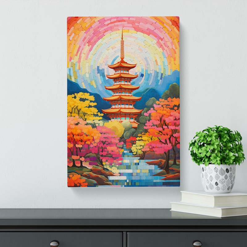 Pagoda Colour Field No.2 - Wrapped Canvas, 50cm H x 35cm W x 3cm D