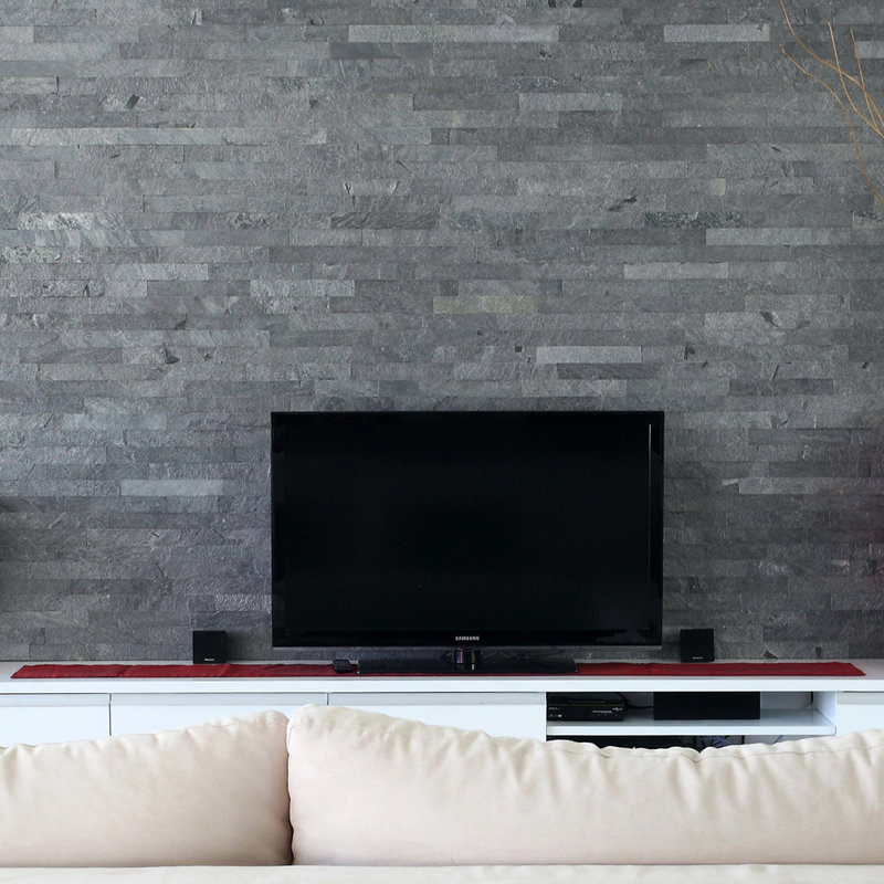 Cladding 2" x 12" Slate Stone Look Wall Tile, Silver