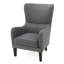 Chaise cloutée en polyester gris avec accoudoirs
