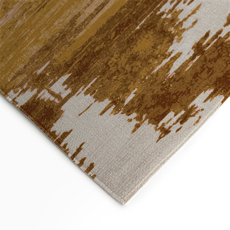 Watercolor Beige Indoor and Outdoor Area Rug, Rectangle 9' x 12'