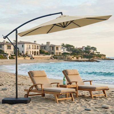Parasols déportés avec base, kaki