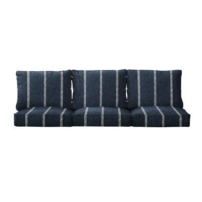 Sunbrella Stripe Outdoor Deep Seating Sofa Cushion Set