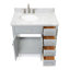 Meuble-lavabo simple 36 po avec plateau en marbre blanc de Carrare Macnair-85364016