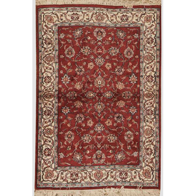 Tapis oriental rose en laine noué à la main Magan