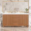Meuble-lavabo de salle de bain de 150 cm avec lavabo double en résine SMC, caisson en MDF et pieds en bois massif