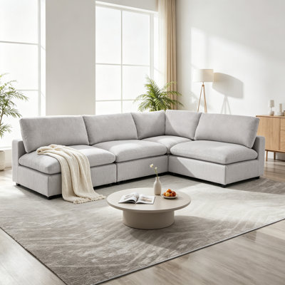 Canapé modulaire rembourré 4 pièces Nuccio