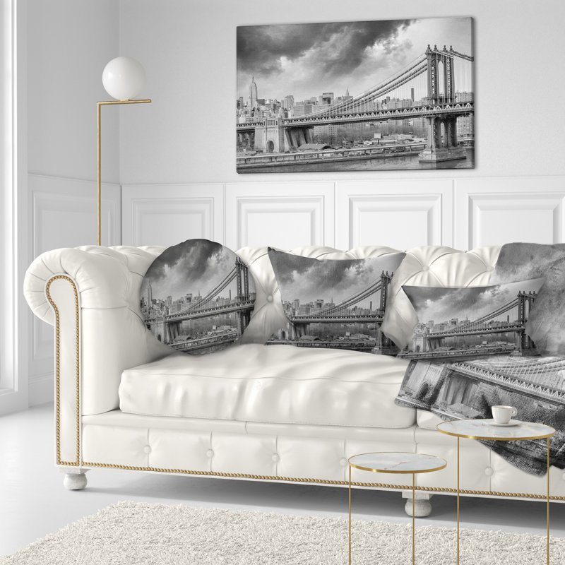Coussin gris Manhattan, 12 po x 20 po, Coussin lombaire