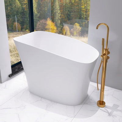 Baignoire profonde autoportante à surface solide de 51 pouces avec siège