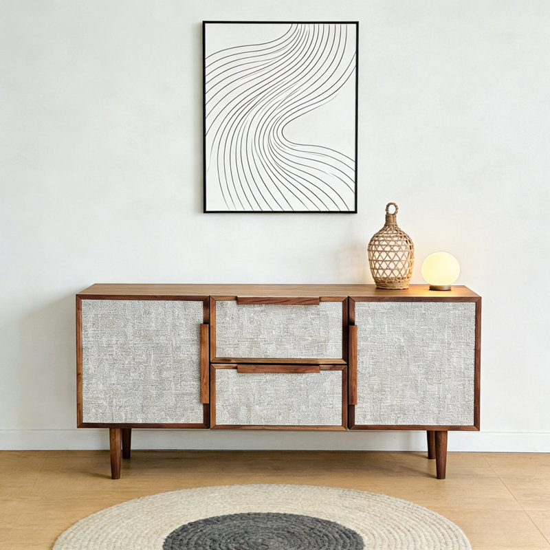 Buffet minimaliste moderne de style américain, 35.4" H x 55.1" W x 15.7" D