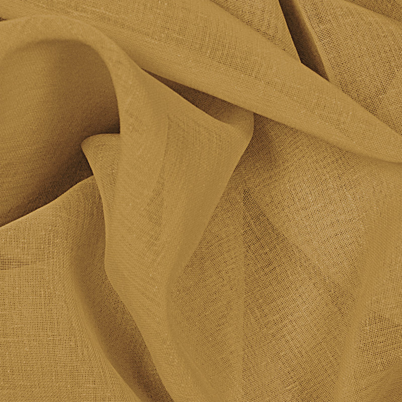 Aonan Solid Semi-Sheer Wanda Pleat Curtain Panels, Butterscotch, 52" W x 84" L