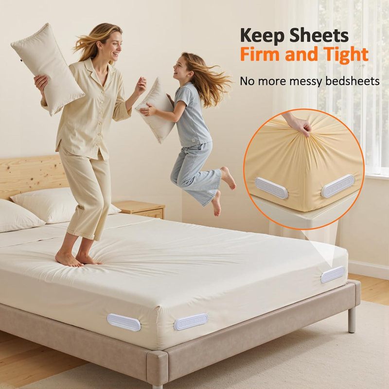 Porte-draps de lit stabilisateur, pinces pour drap-housse antidérapantes, attaches de draps anti-crevaison pour prévenir le glissement