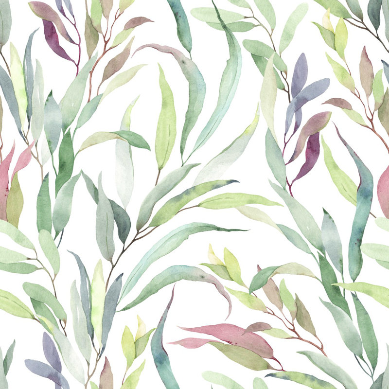 Peel & Stick Floral Tile, 2.08' W x 18.75' L