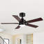 Ventilateur de plafond standard à DEL à 5 pales de 42 po avec télécommande et ensemble d'éclairage inclus Jeason-201321446-201321447