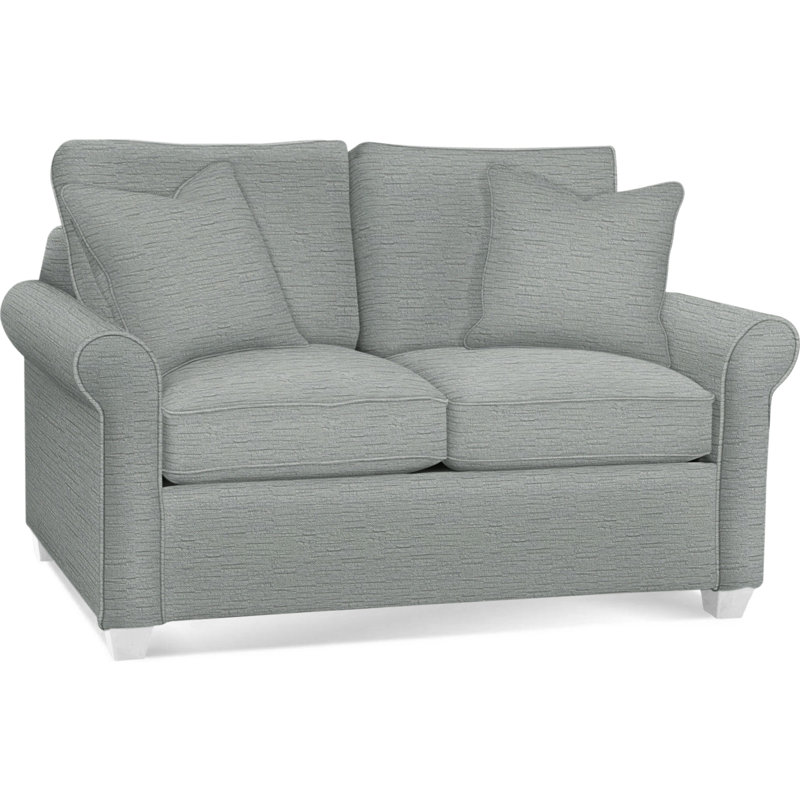 Park Lane Upholstered 73'' Sofa, Frost White, Innerspring Mattress, Blue Chenille/Velvet Solid; 0809-63