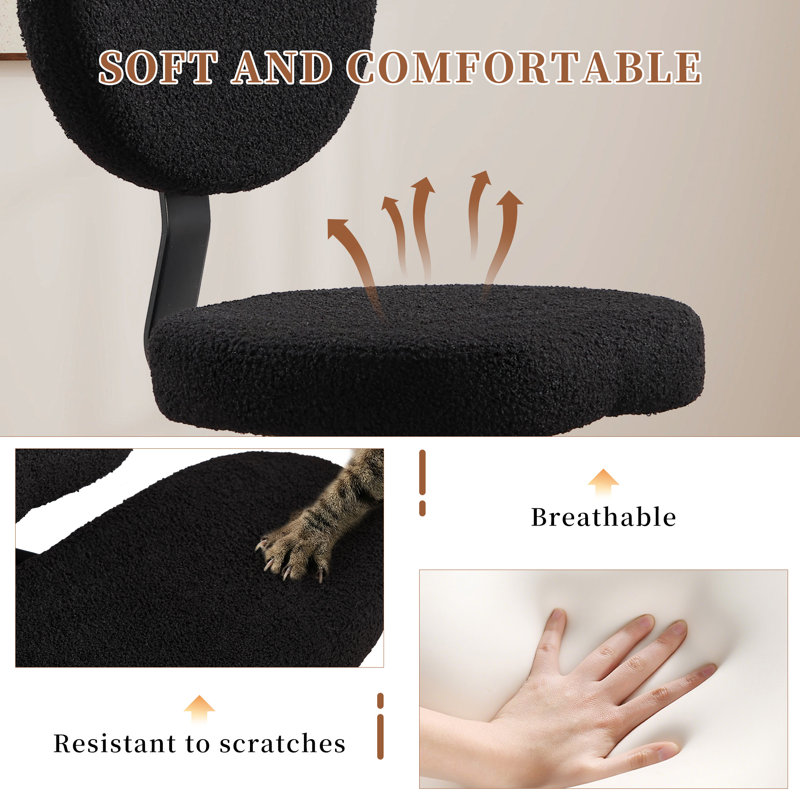 Olamide 25.8" Wide Stylish Upholstered Ergonomic Cross Chair With Adjustable Height, ADHD Desk Kneelingchair For Yoga Office