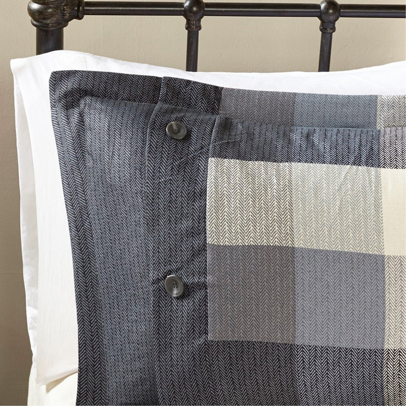 Ensemble d'édredon à chevrons de style chalet de 7 pièces de style chalet, gris, hypoallergénique et lavable à la machine, parfait pour les très grands lits