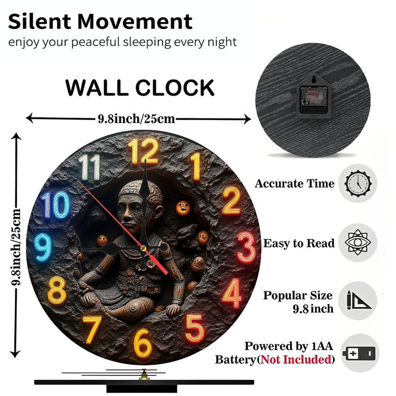 Décoration murale horloge néon