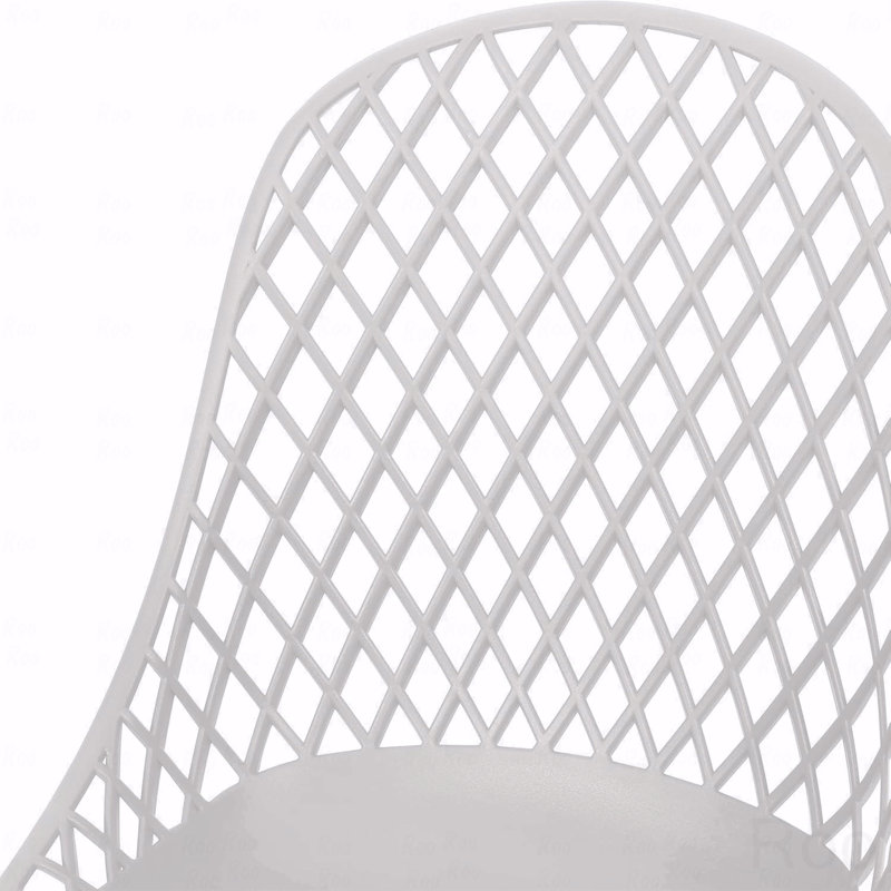 Set Of 4 Weather-Resistant Minimalist Patio Chairs for Backyard - White, White