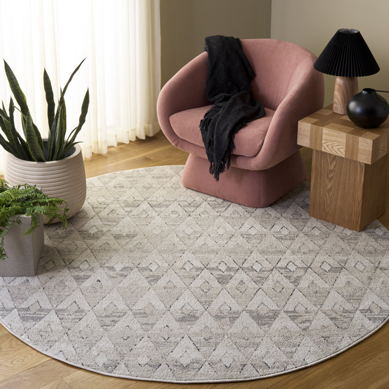 Grove 682 Performance Geometric Shapes Rug, Round 6'7"