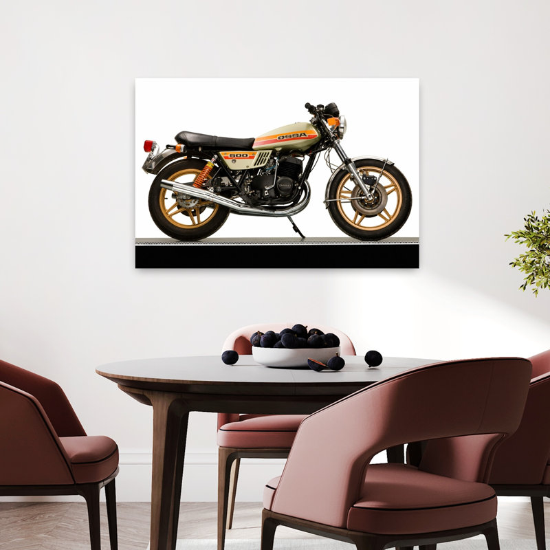 1977, Ossa, 500Cc Yankee, moto, paysage abstrait classique, art mural, H 24 po x l 36 po