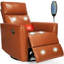 Fauteuil inclinable électrique pivotant avec massage et chaleur, fauteuil de chambre de bébé inclinable avec USB, similicuir-291730917