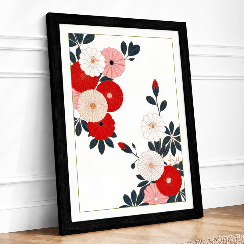 Scattered Florals Botanical - Print, Black, A4 - 29.7 x 21.0 cm
