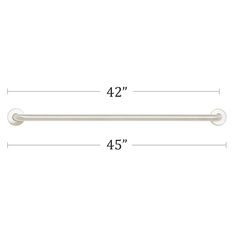 Straight Bathroom Safety Grab Bar, Satin, 42" W