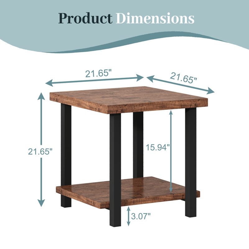 Table de bout Ginny, H 21,65 po x l 21,65 po x P 21,65 po