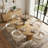 Modern 79" Oval Dining Table Set With 6 Upholstered Dining Arm Chairs-1230948802
