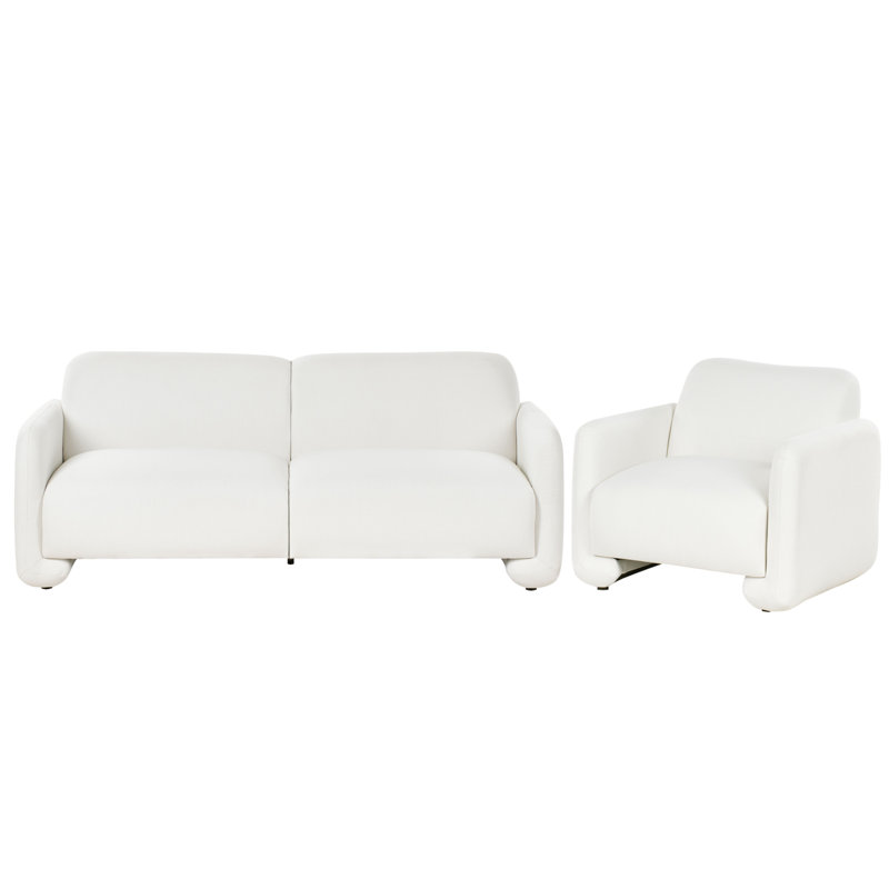 Billmyre 2 Piece Sofa Set, White