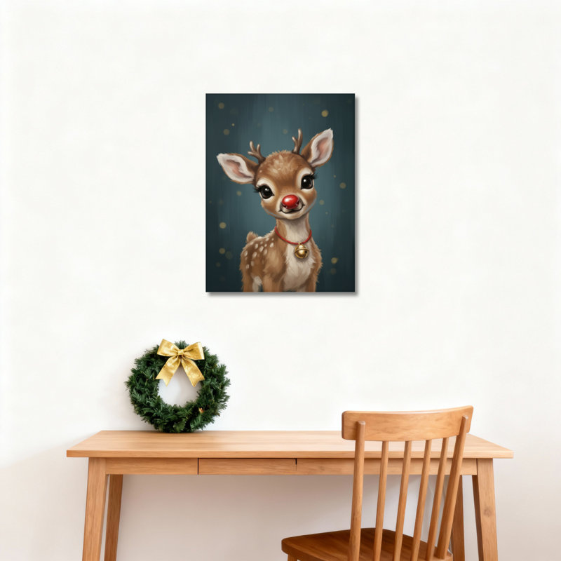 Art mural sur toile, Rudolph Deer, H 36 po x l 24 po