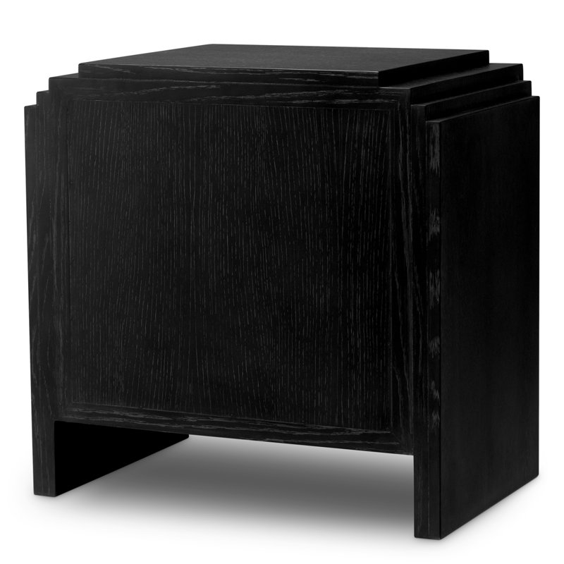 ArtDeco 1 - Drawer Nightstand, Charcoal Gray Oak