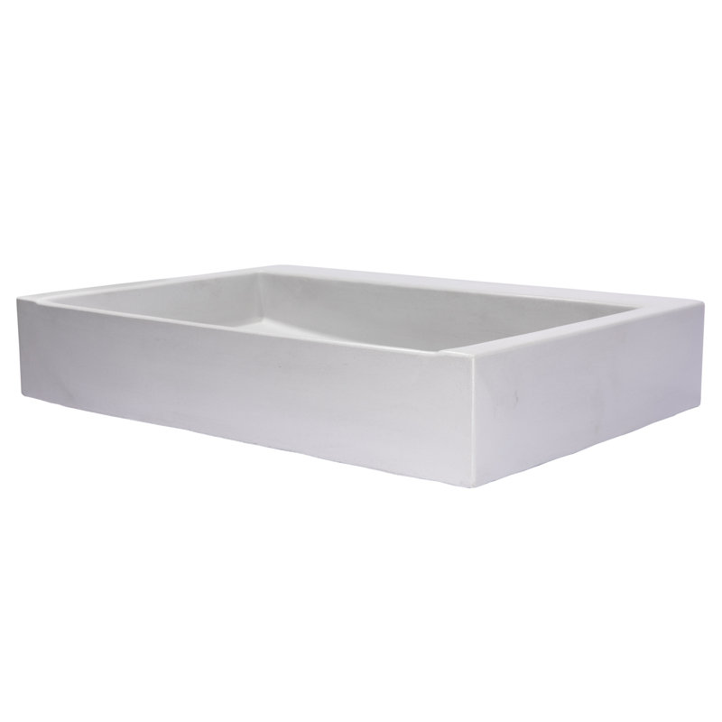 Eden Bath 15.2'' Concrete Rectangular Bathroom Sink, Light Gray