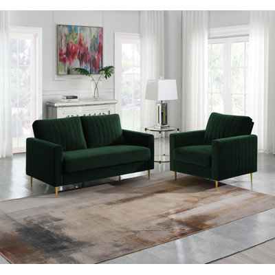 Manito 2 Piece Velvet Standard Living Room Set