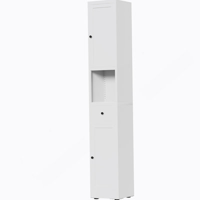 71-Inch Tall Narrow Metal Storage Cabinet With Adjustable Shelves And Dual Doors For Space-Saving Organization.